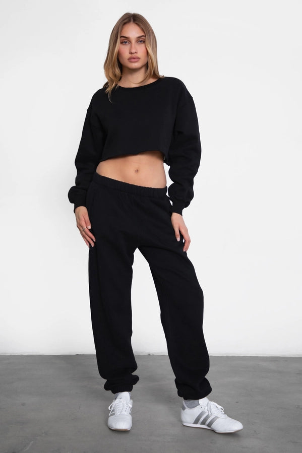 Dove Plush Fleece Lounge High Waist Sweatpants With Pocket