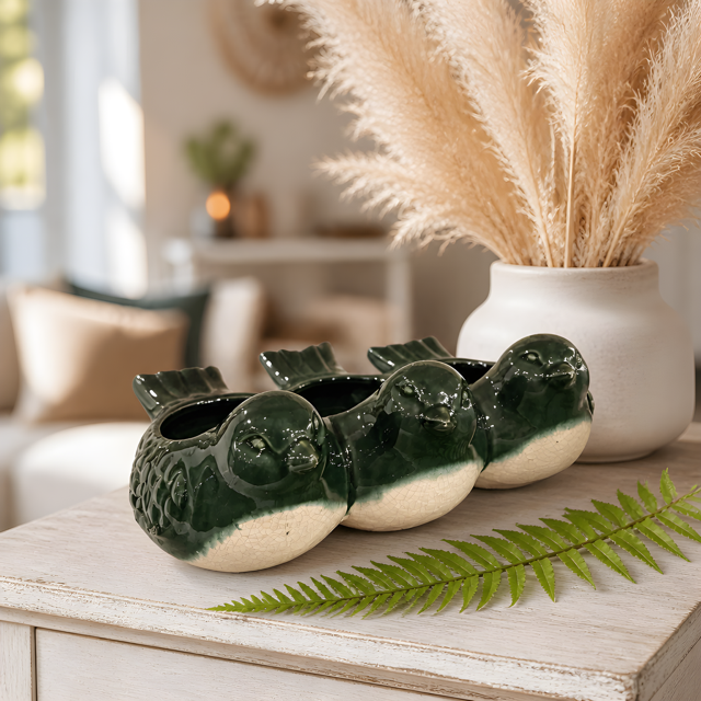 Birds In A Row Planter