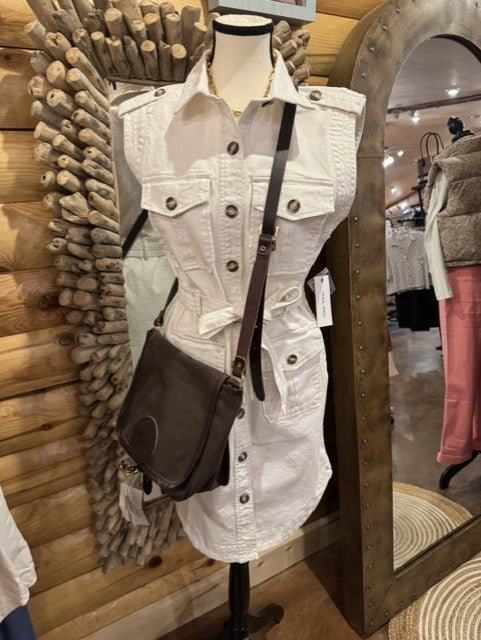 Sleeveless Cargo Dress W/ Pockets & Rem. Belt