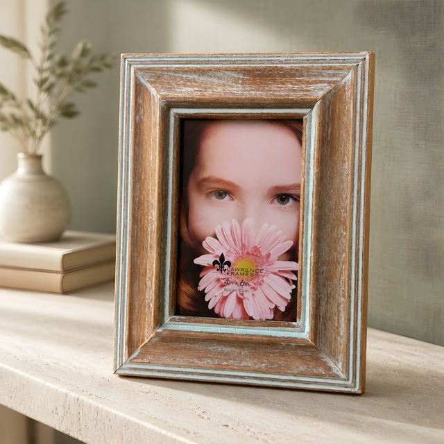 Weathered Walnut Verdigris Frame