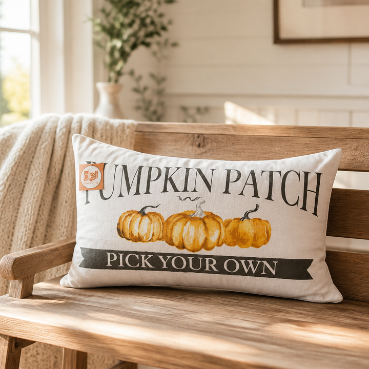 Pumpkin Patch Linen Accent Pillow