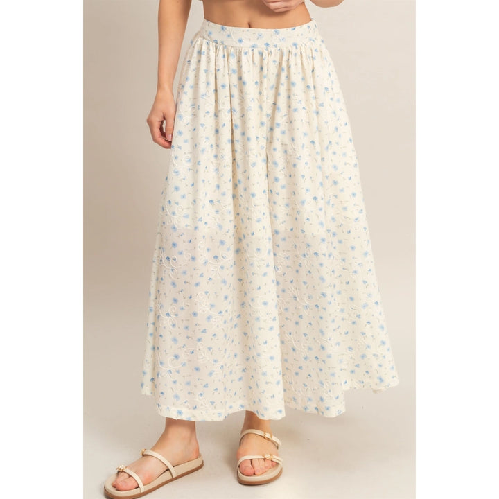 Floral Embroidered Maxi Skirt