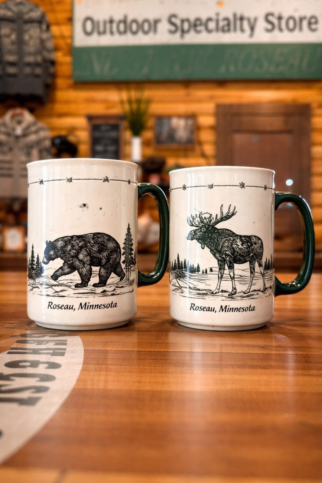 Hand Glazed Mug Roseau or Warroad, Minnesota