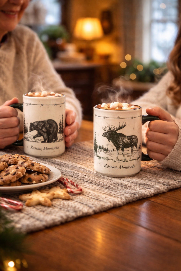 Hand Glazed Mug Roseau or Warroad, Minnesota