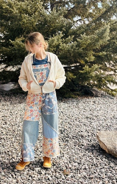 Sherpa Cropped Zip Up Hoodie - Cream - Medium