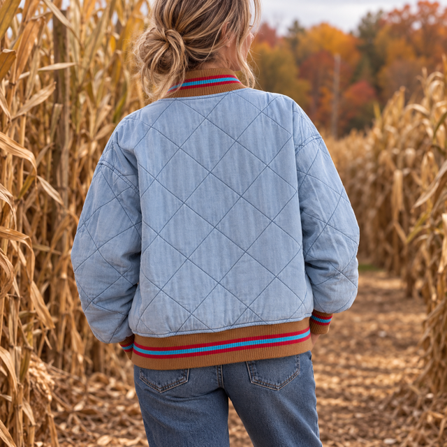 Women's Quilted Bomber Jacket