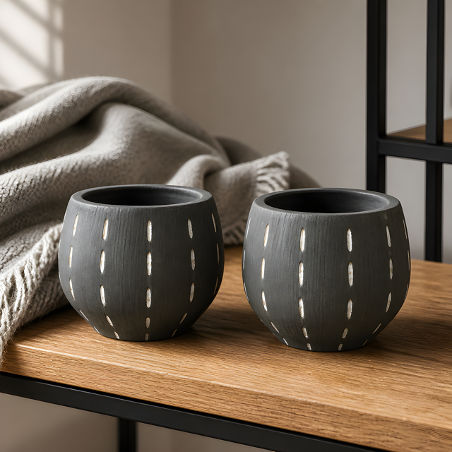 Terracotta Planter + Lines