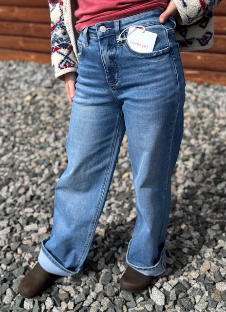 Tummy Control Super High Rise Baggy Wide Jeans