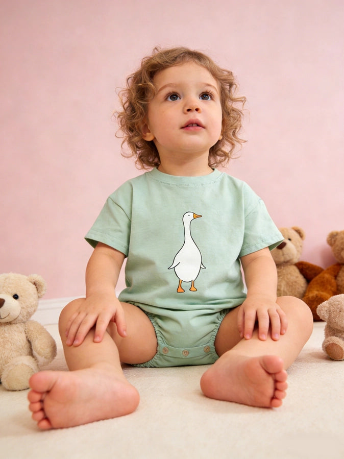 Summer Duck Short Sleeve Romper Onesie Jumpsuit