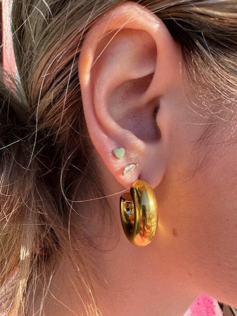 Chunky Tube Hoops | Gold