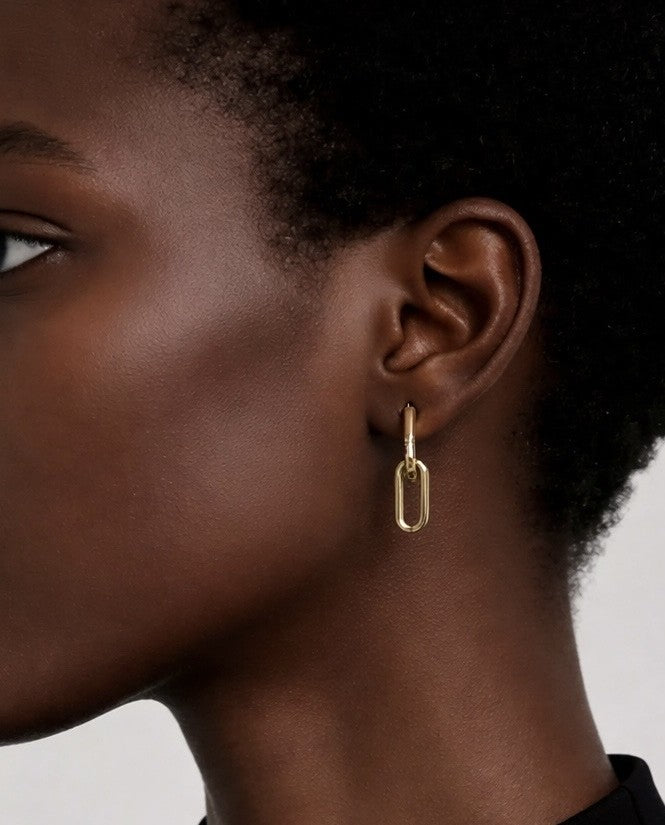 Earring Drop D Link | Gold