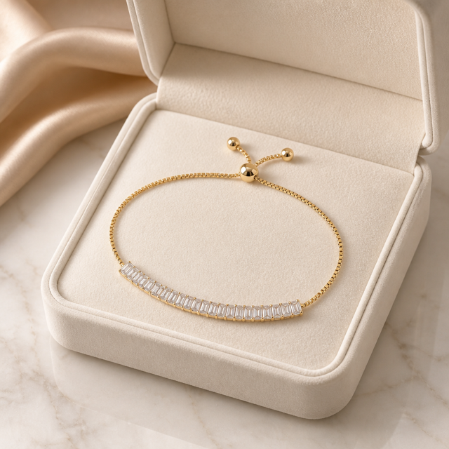 Baguette Crystal Slider Bracelet