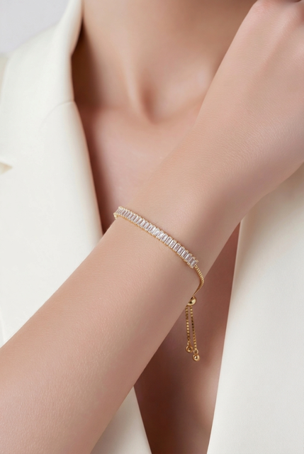 Baguette Crystal Slider Bracelet