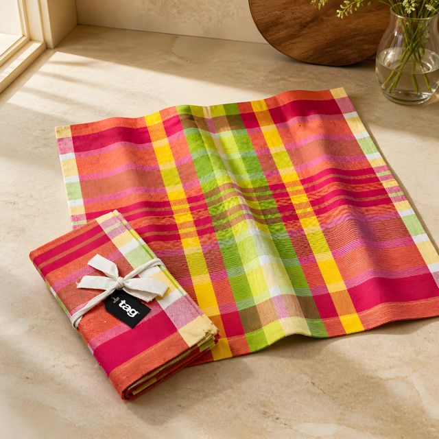 LemonCello Plaid Napkin Set of 4