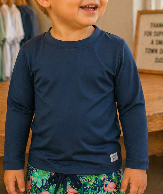 Navy Long Sleeve Rash Guard Top
