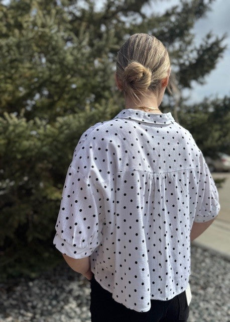 Polka Dot Button-up Shirt