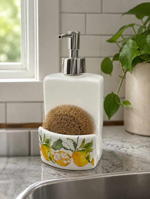 LemonCello Soap Dispenser & Sponge Holder