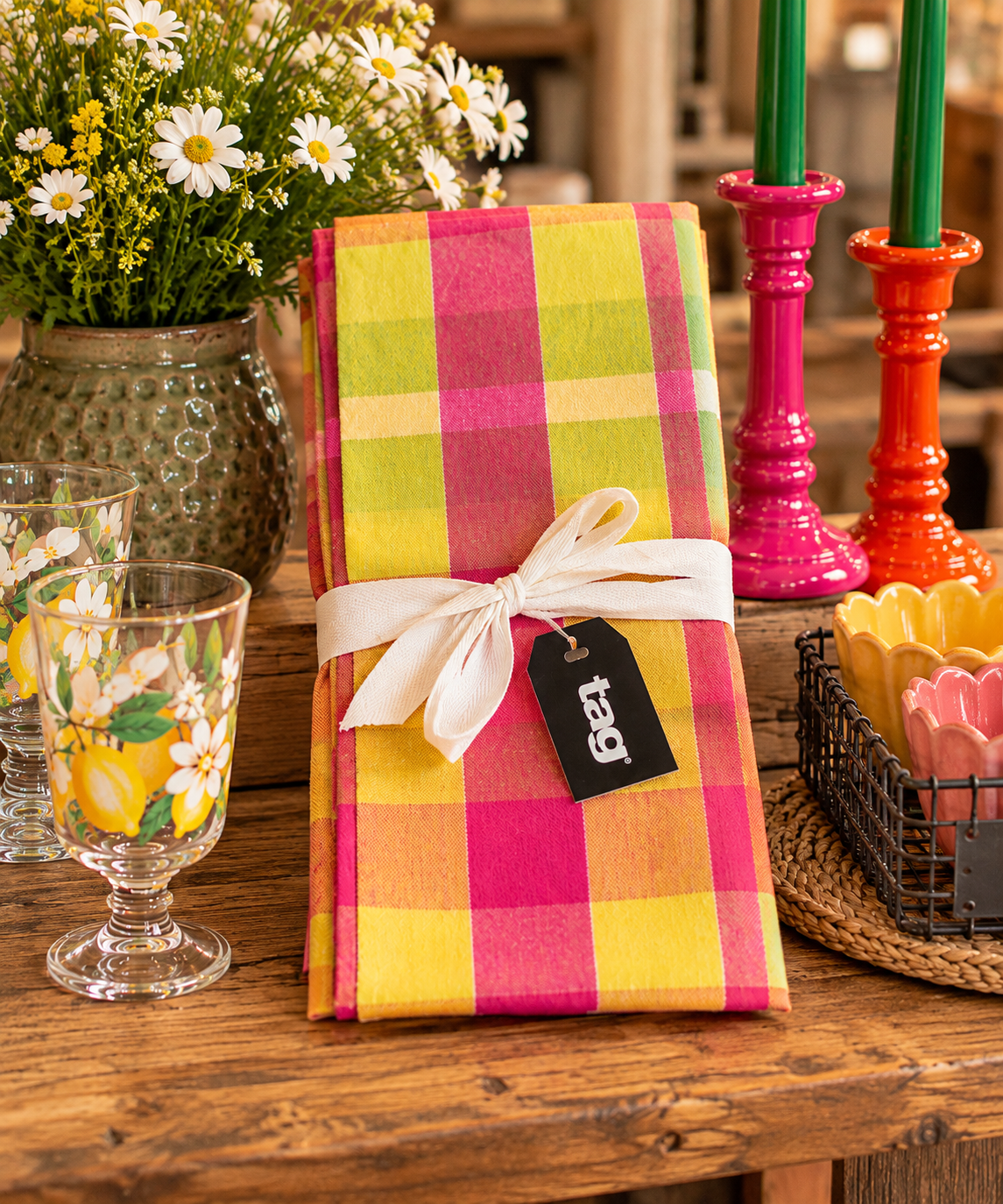 LemonCello Plaid Runner