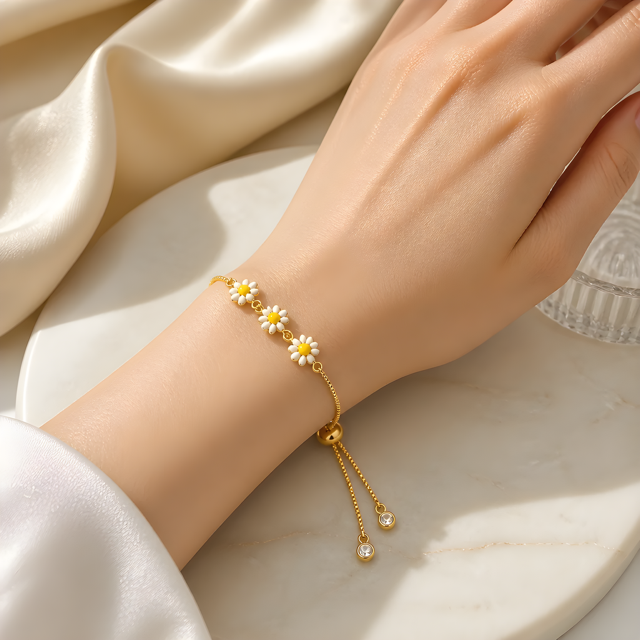 Daisy Gold Slider Bracelets