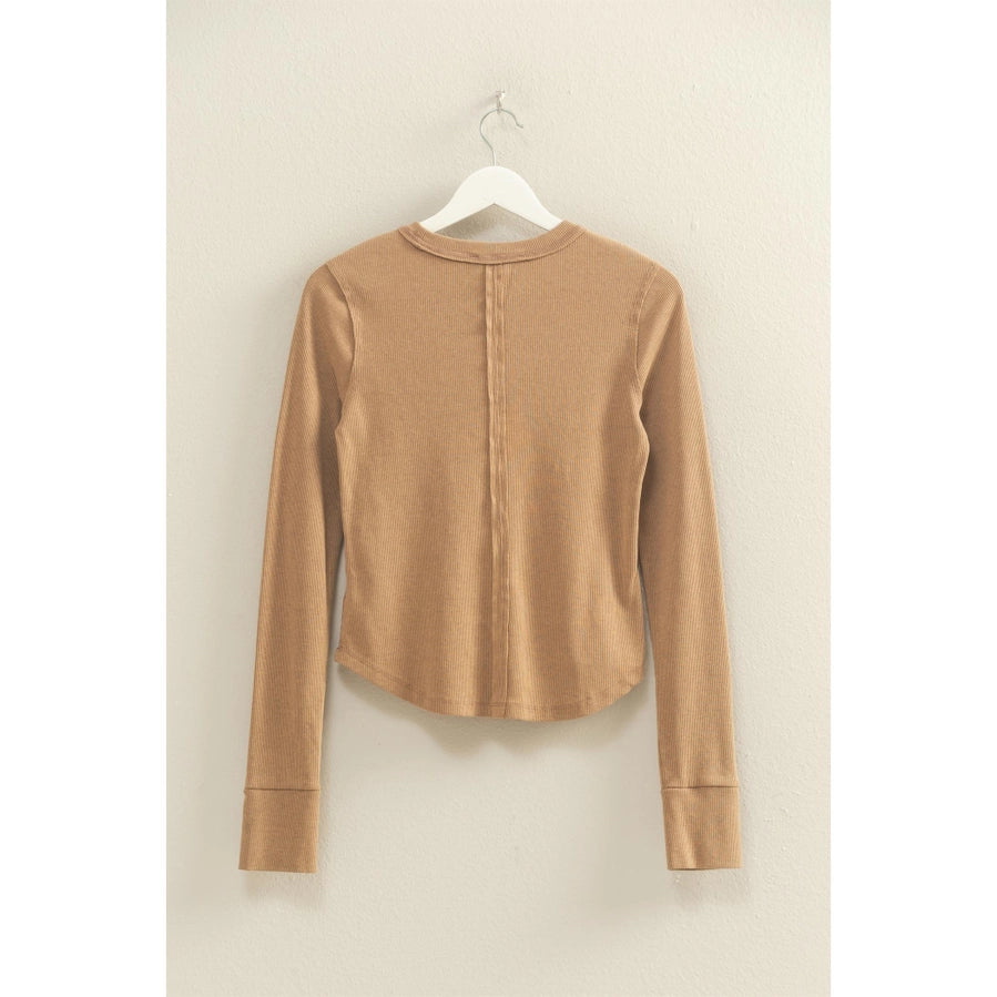 Mineral Wash Fitted Ribbed Top