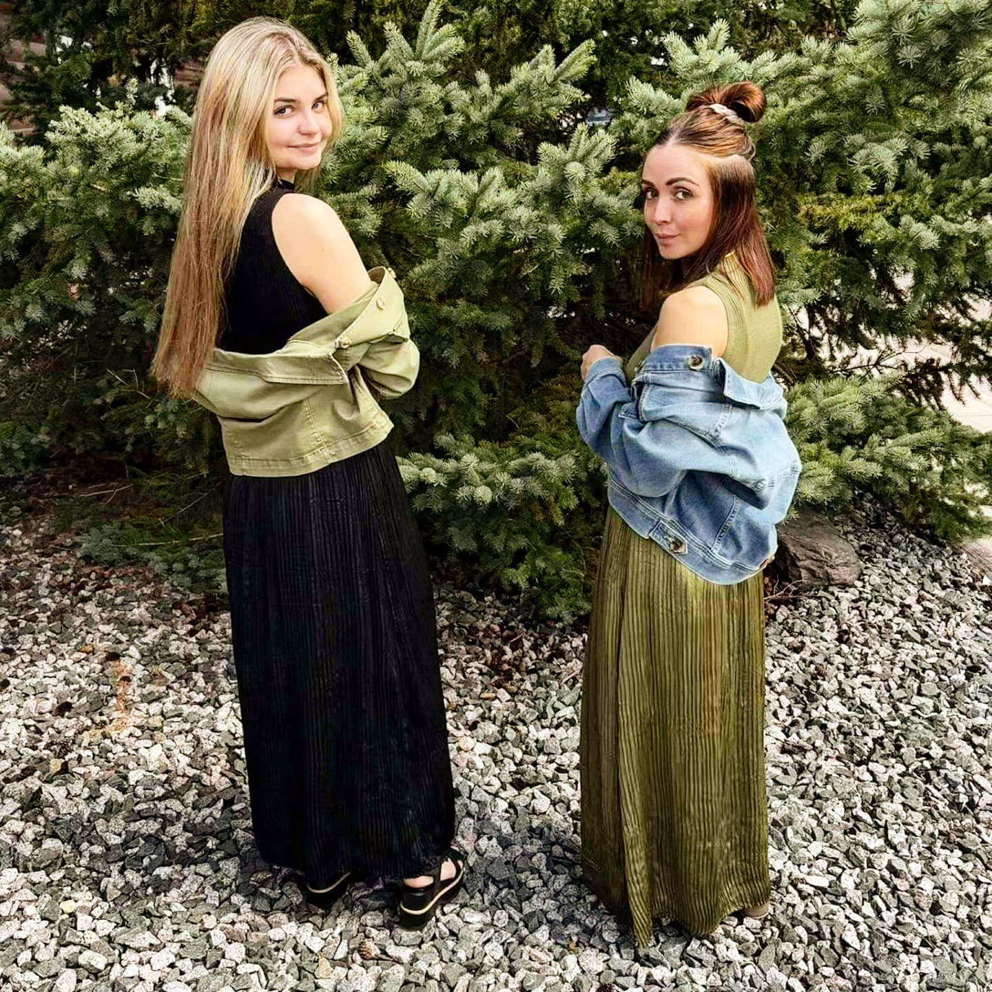 Combo Fabric Sleeveless Maxi Dress
