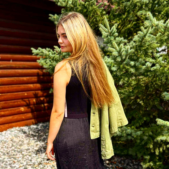 Combo Fabric Sleeveless Maxi Dress