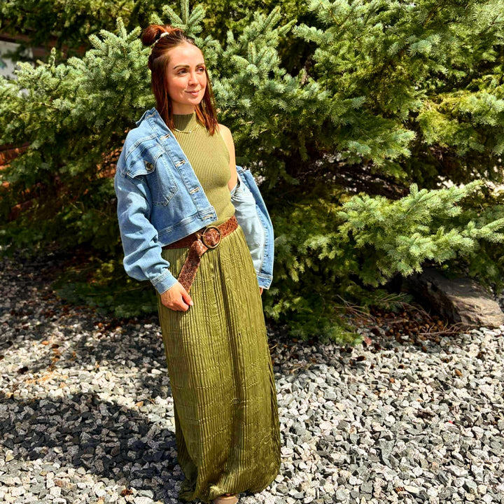 Mock Neck Sleeveless Maxi Dress