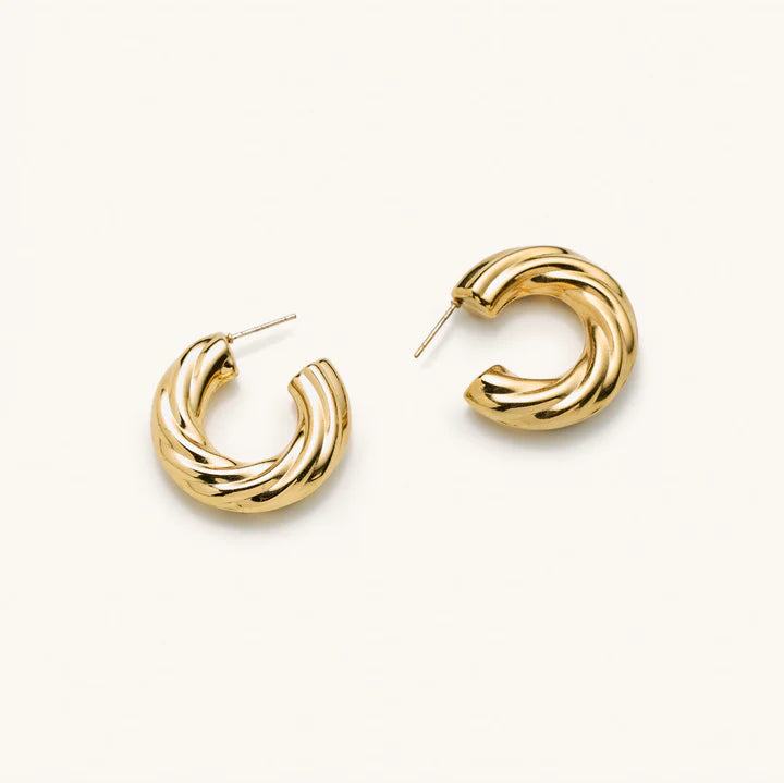 Chunky Twist Hoops | Gold