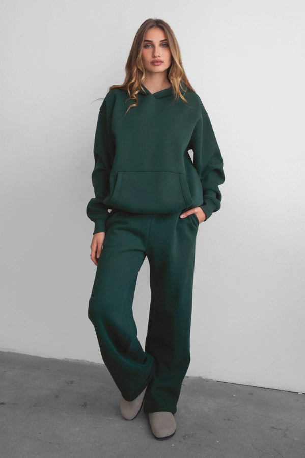 Lani Cloud Fleece Wide Leg Sweatpants Stretch Waist & Pocket | Forrest