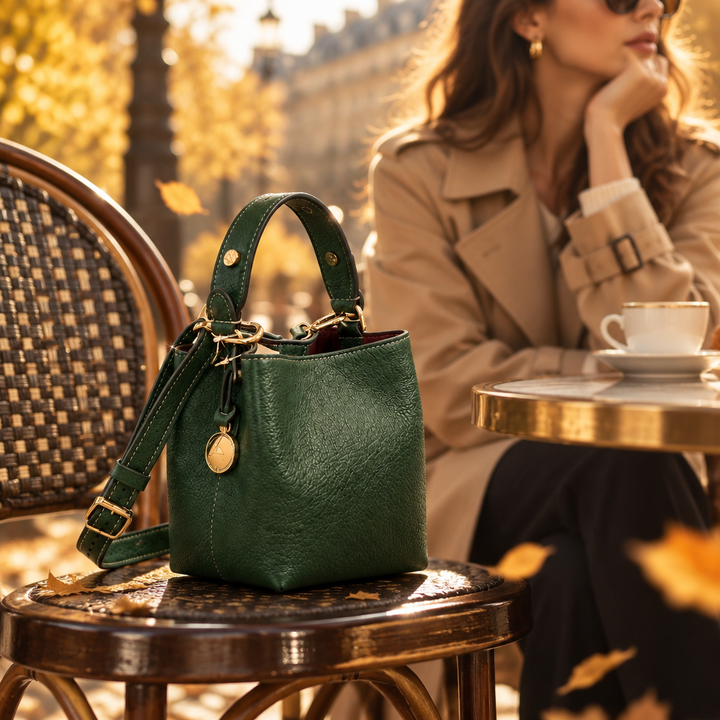 Jessie Leather Small Bucket Crossbody