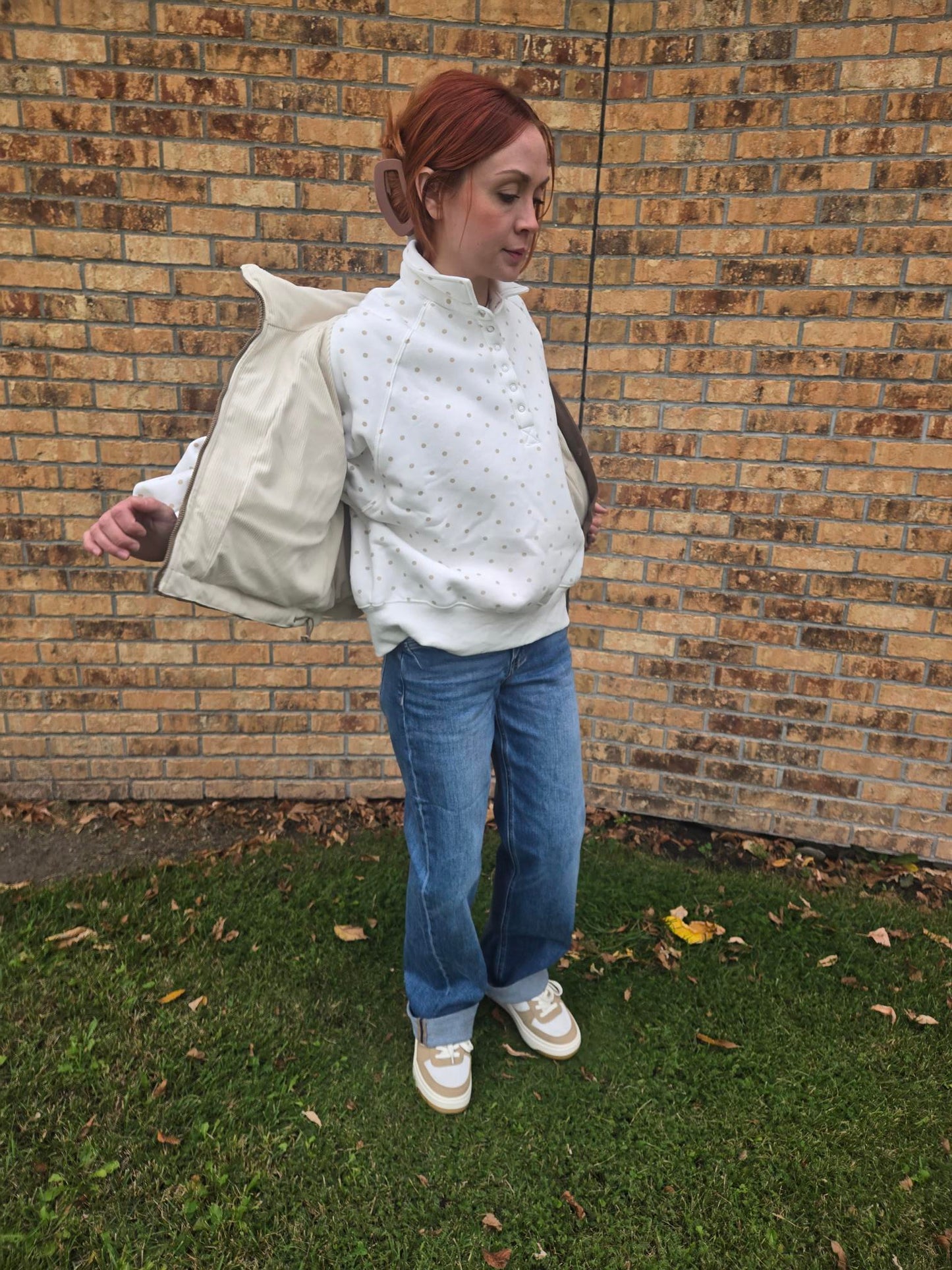 Adoreme Corduroy Puffer Vest | Camel/Ivory