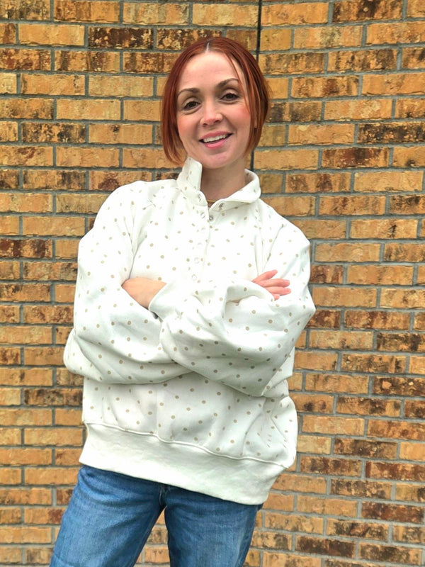 Polka Dot Piper Snap Button Sweater