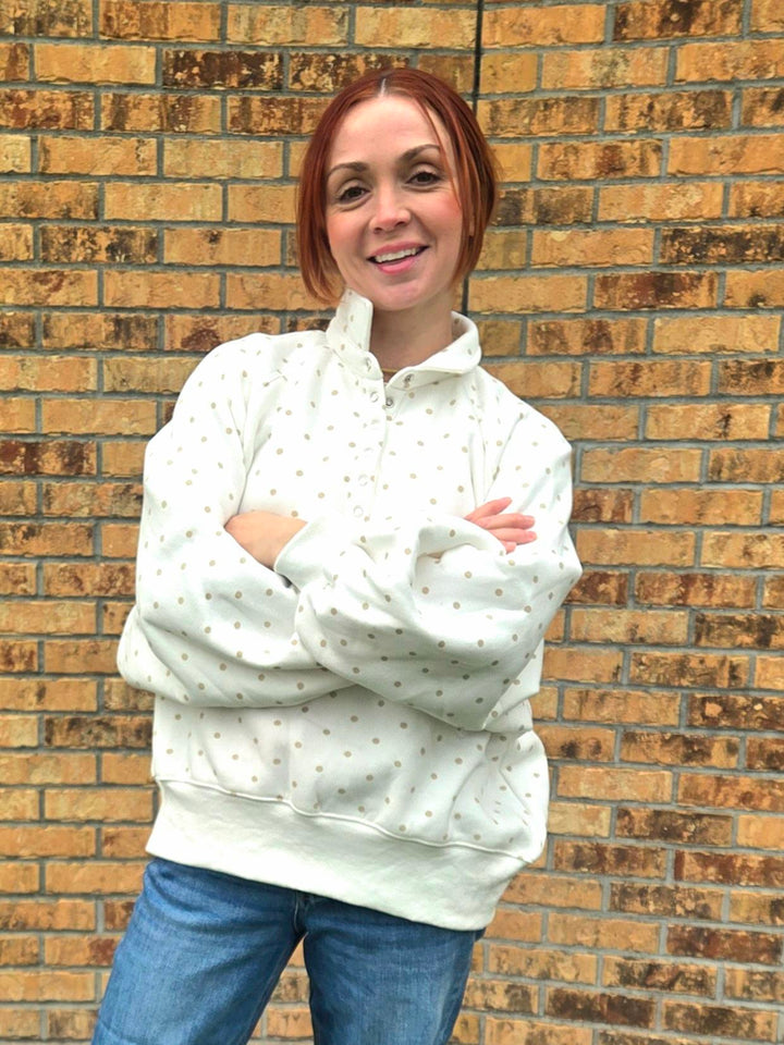 Polka Dot Piper Snap Button Sweater