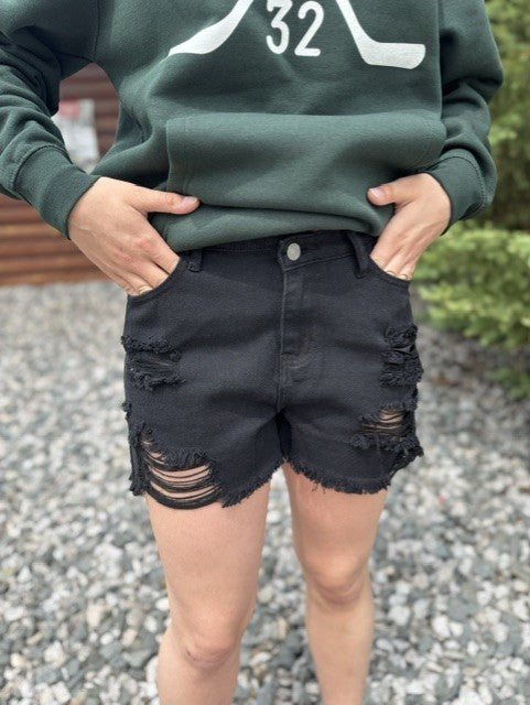 CASUAL DENIM SHORTS | BLACK