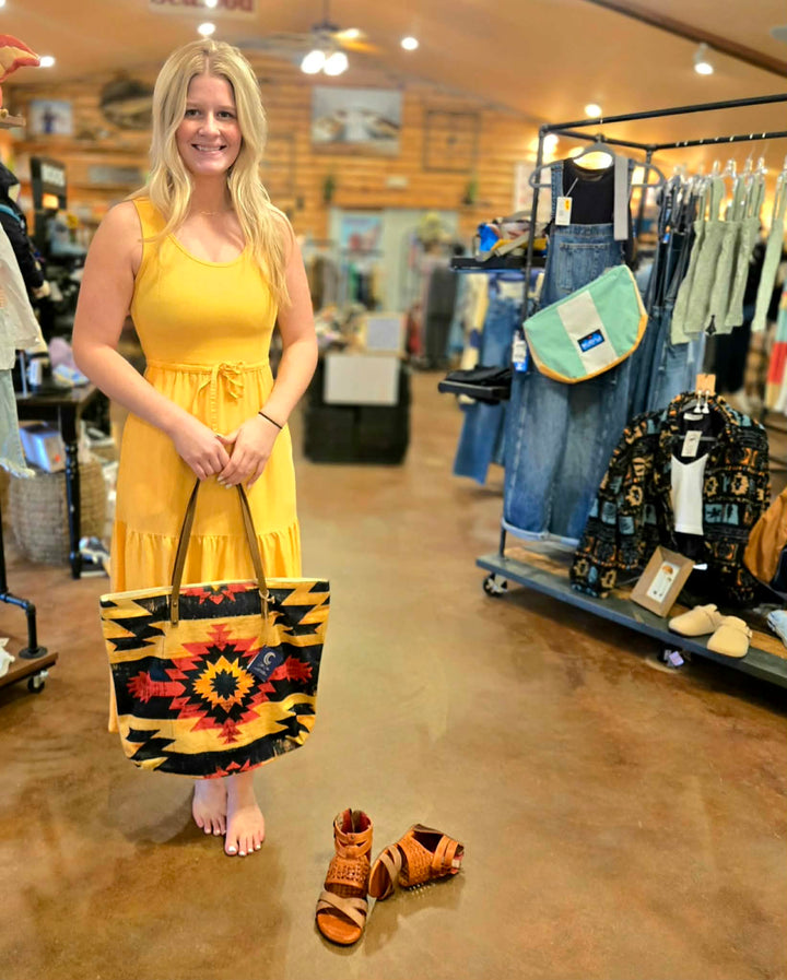 Mixed Media Sleeveless Maxi Dress