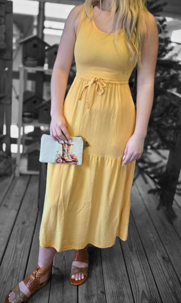 Cotton & Leather Wristlet