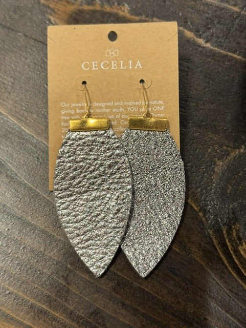 Leather Leaf Earrings