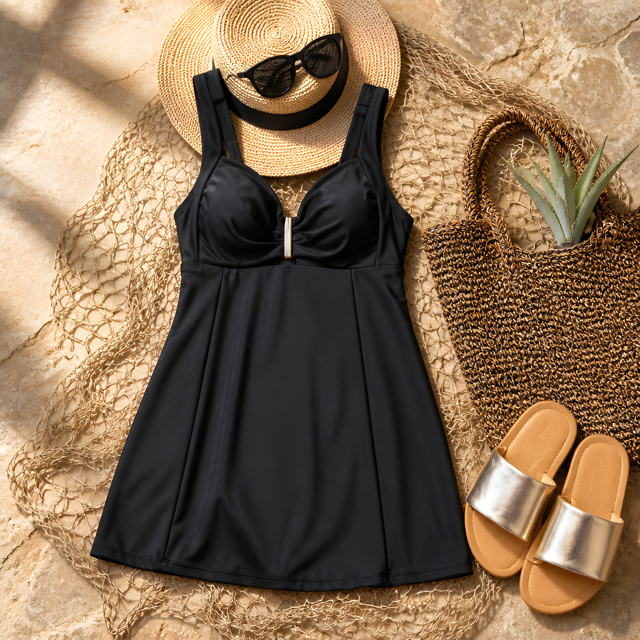 Flatten It Swim Dress W/Frill