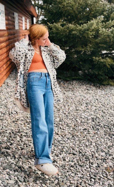 Tummy Control Super High Rise Baggy Wide Jeans