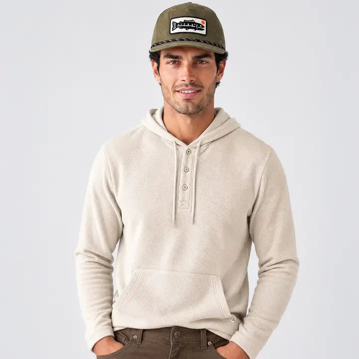 Men's Lichen Stretch Hooded Henley