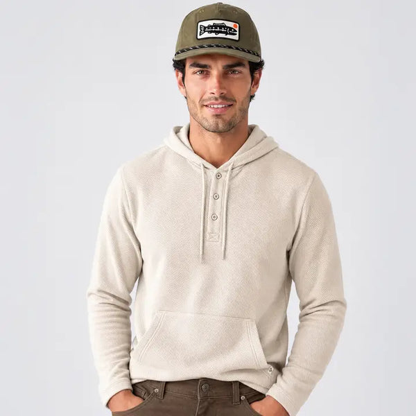 Men's Lichen Stretch Hooded Henley