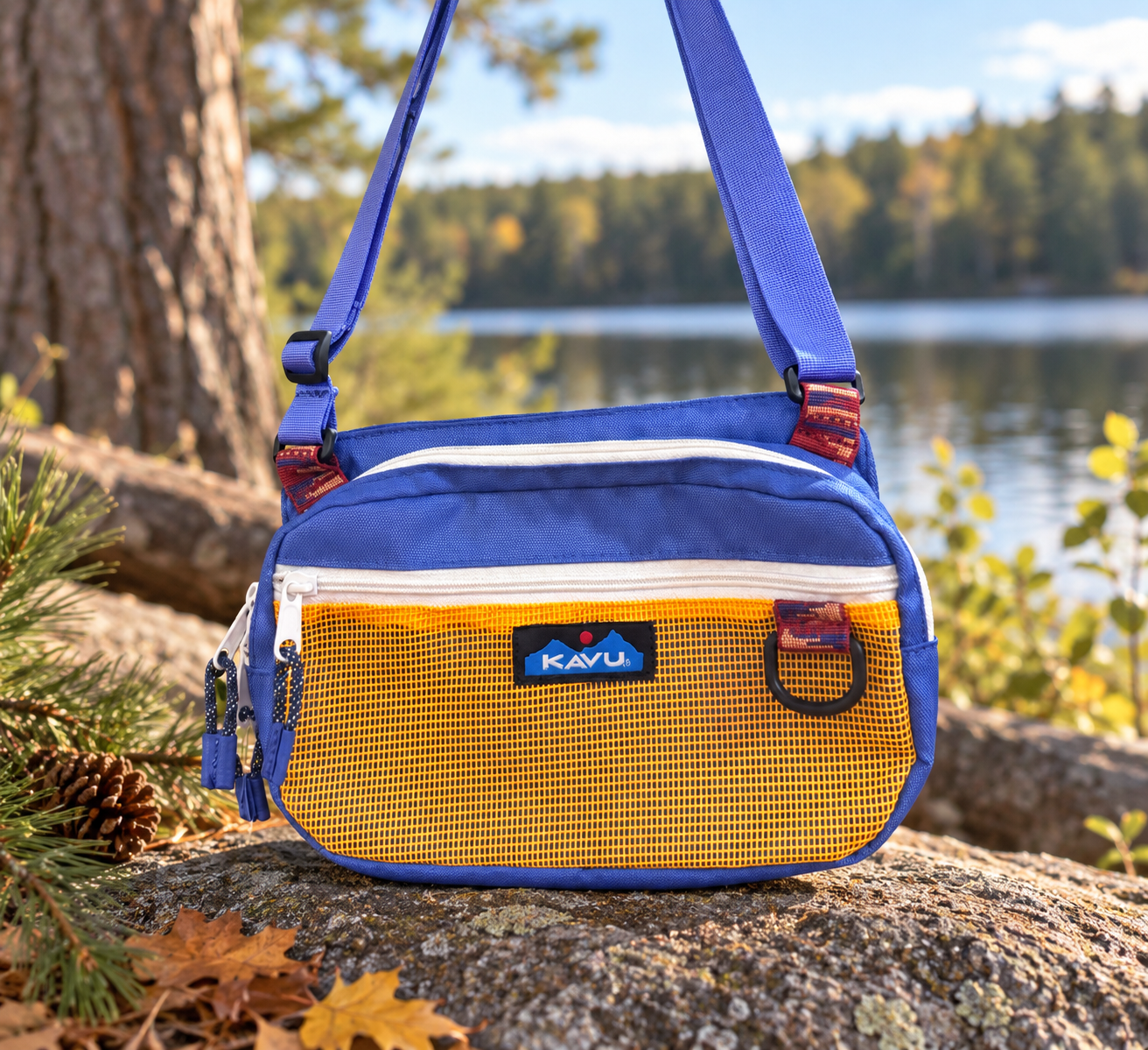 Delray Beach Crossbody - Blue/Gold -