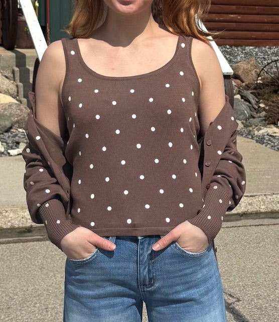 Polka Dot Sweater Tank