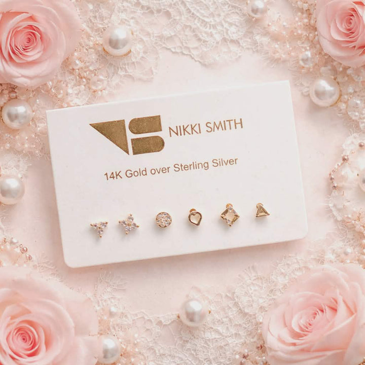 Micro Stud Earrings Pack | Gold