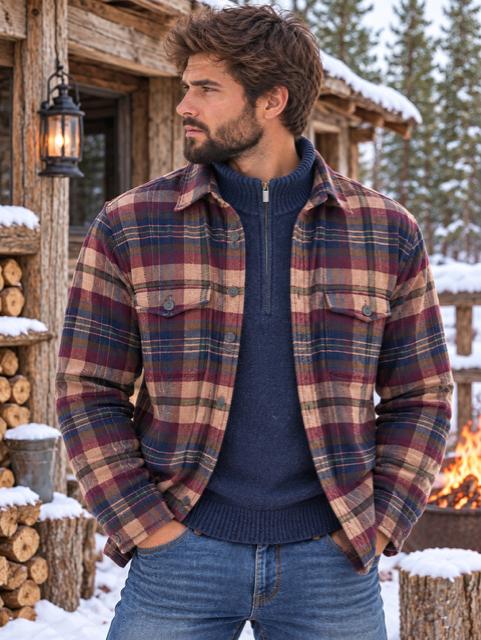 Men's Patterned Flannel Classic Fit | 9oz