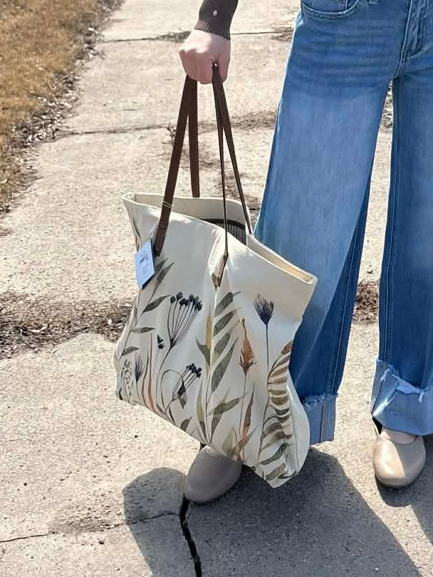 Cotton & Leather Tote