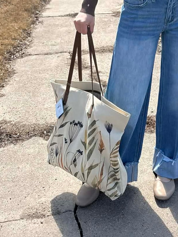 Cotton & Leather Tote