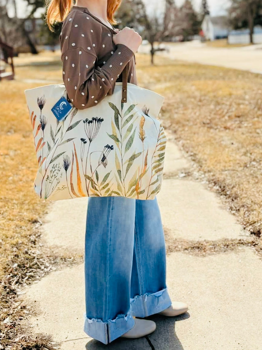 Cotton & Leather Tote