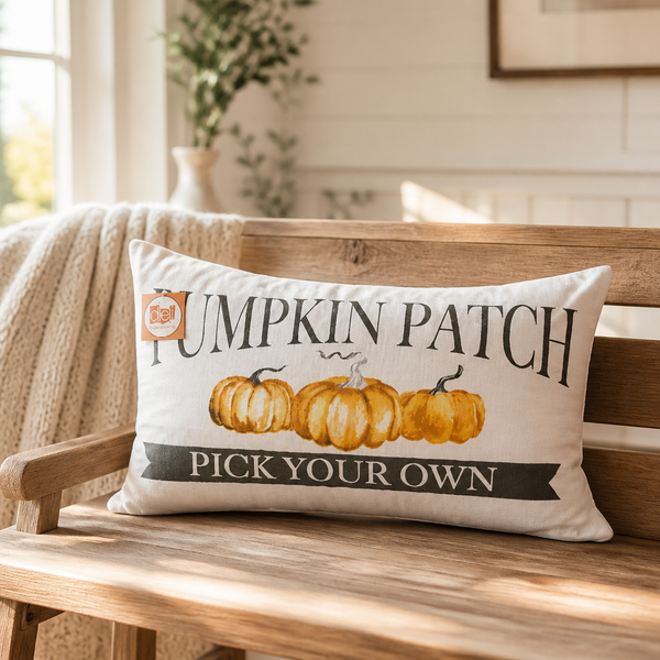 Pumpkin Patch Linen Accent Pillow