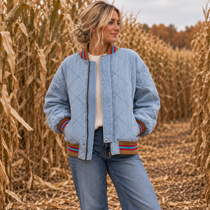 Women's Quilted Bomber Jacket